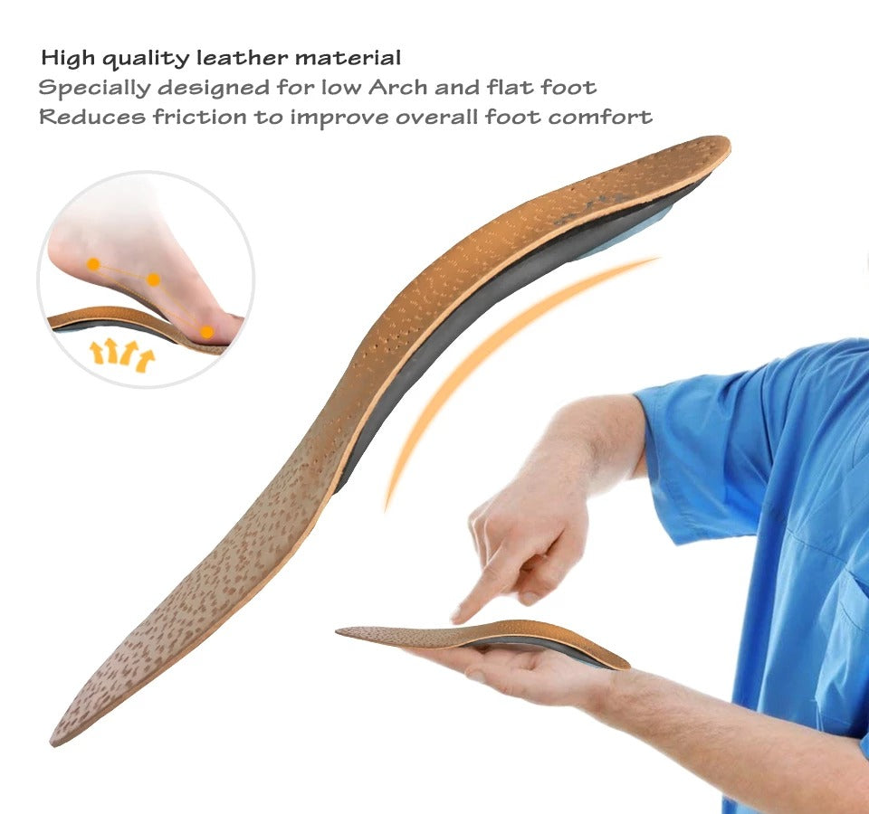 Leather orthopedic insole