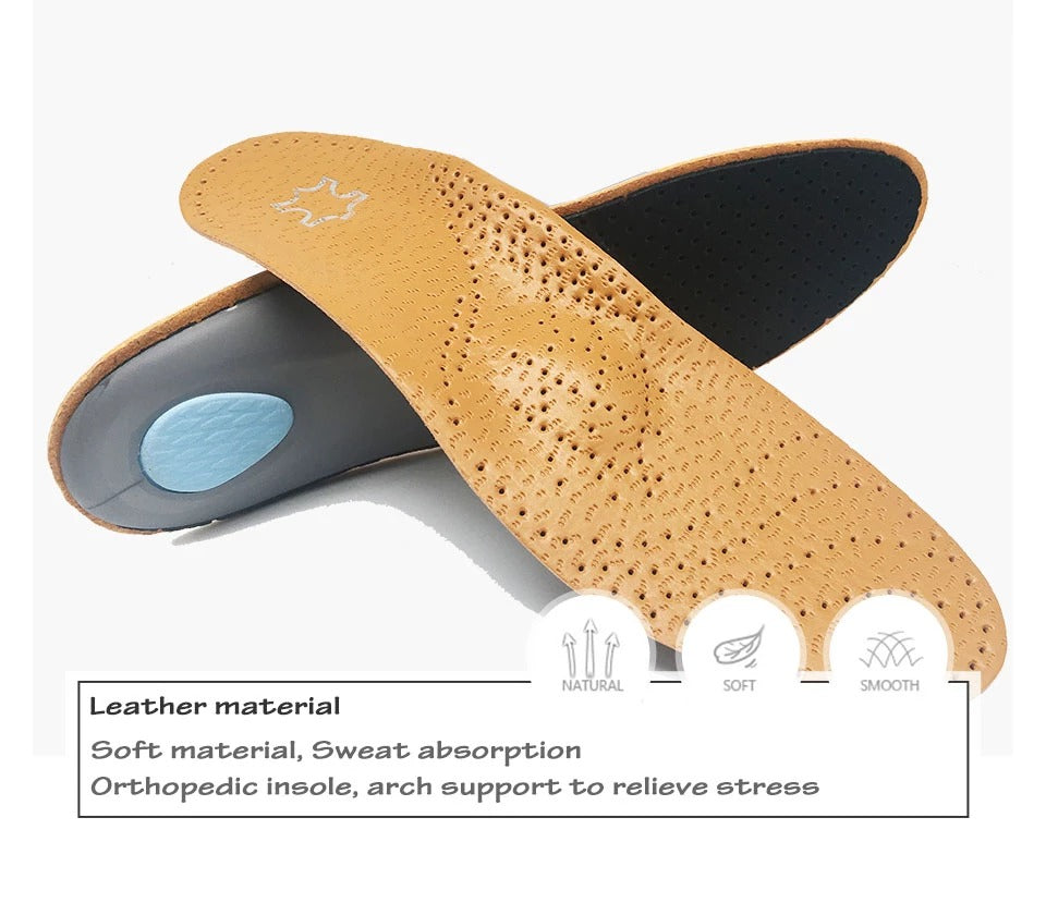 Leather orthopedic insole